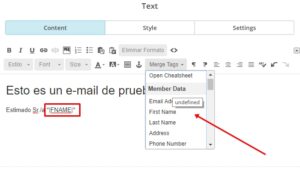 Cómo poner el nombre al destinatario de tus mails en MailChimp 4 MailChimp