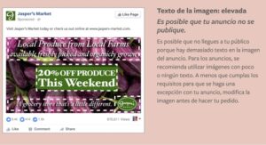Facebook y la regla del 20% en imágenes